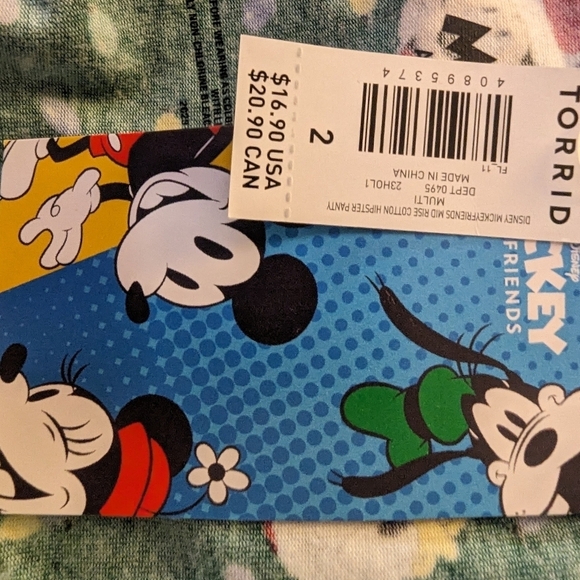 Torrid Disney Mickey & Friends Mid Rise Cotton Hipster Panty 2x or 3x - Picture 13 of 13